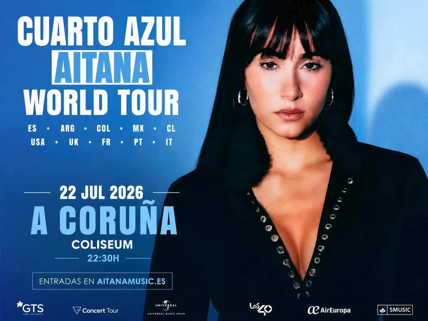 Cartel de Aitana - Cuarto Azul World Tour 2026 en A Coruña