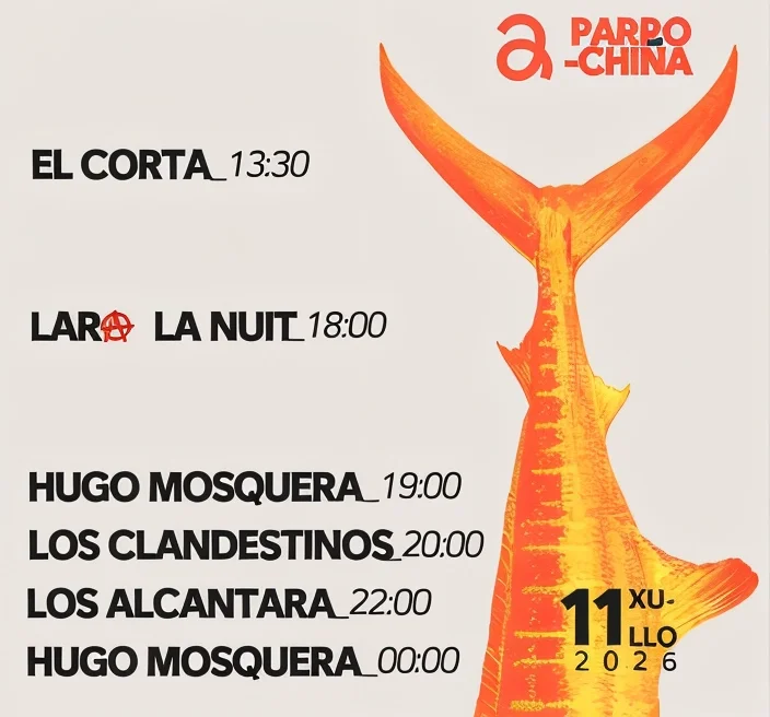 Cartel oficial de horarios de A Parrochiña 2026