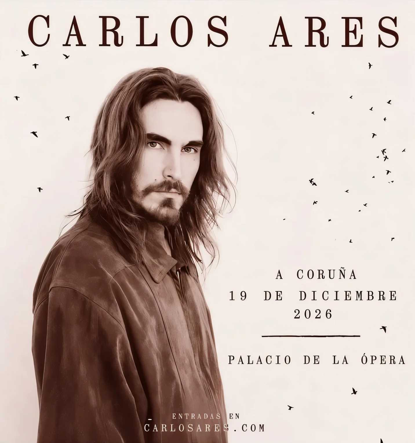 Cartel del concierto de Carlos Ares - La Boca del Lobo en A Coruña
