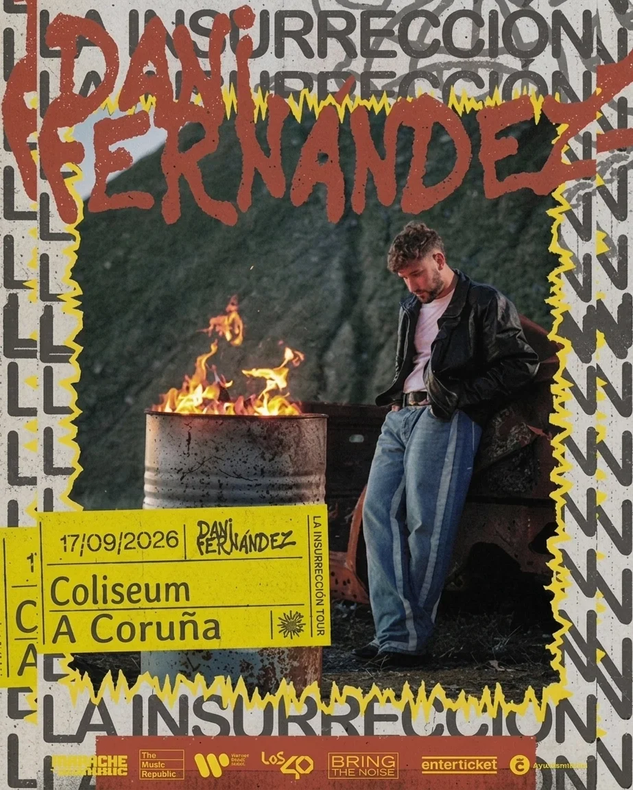 Cartel de Dani Fernández para La Insurrección Tour en el Coliseum de A Coruña.