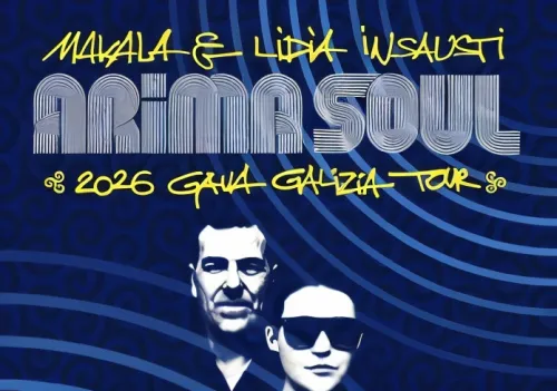 Cartel de Arima Soul para la parada en A Coruña de la gira Gaua, con concierto en la Sala Mardi Gras el 11 de octubre de 2026.