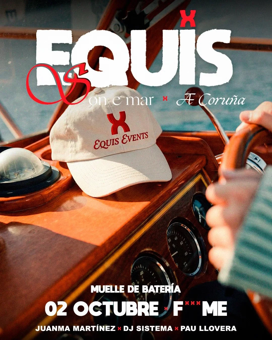 Cartel de Equis Events x SON&MAR A Coruña para el evento F***ME del 2 de octubre de 2026 en el Muelle de Batería.